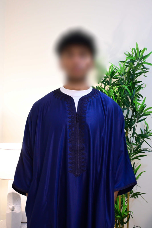 V5. Navy Blue Moroccan Thobe