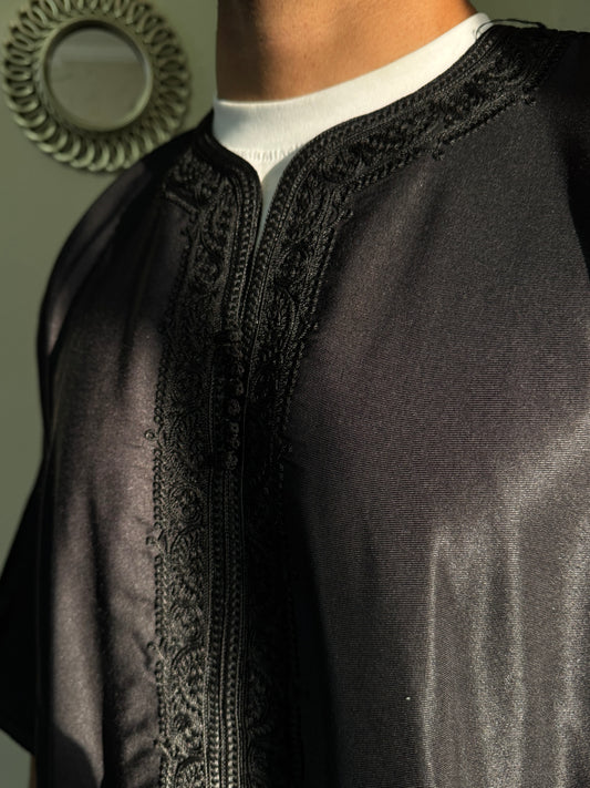 V3. Royal Black Moroccan Thobe