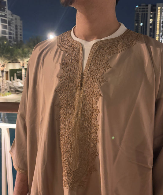 V1. Light Brown Moroccan Thobe