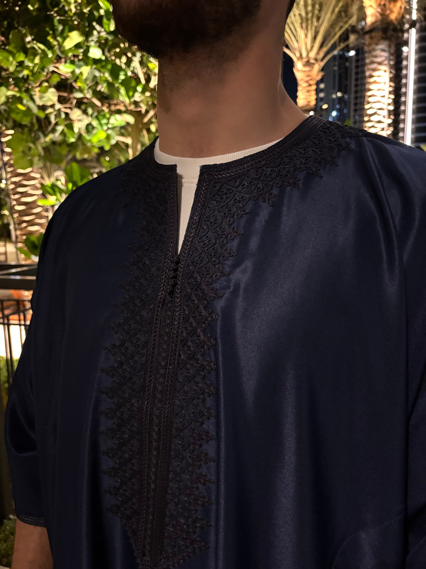 V2. Navy Blue Moroccan Thobe