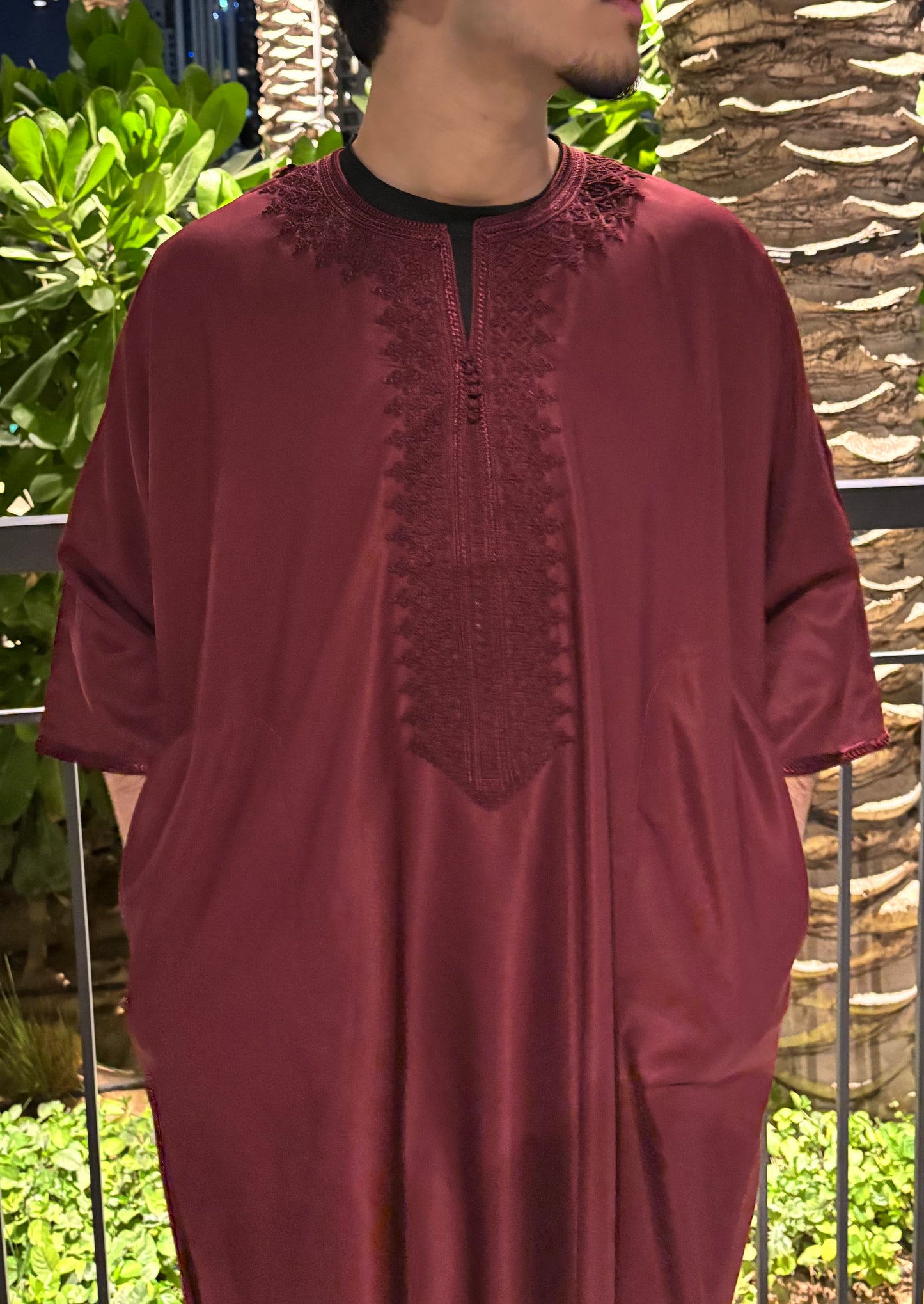 V2. Maroon Moroccan Thobe