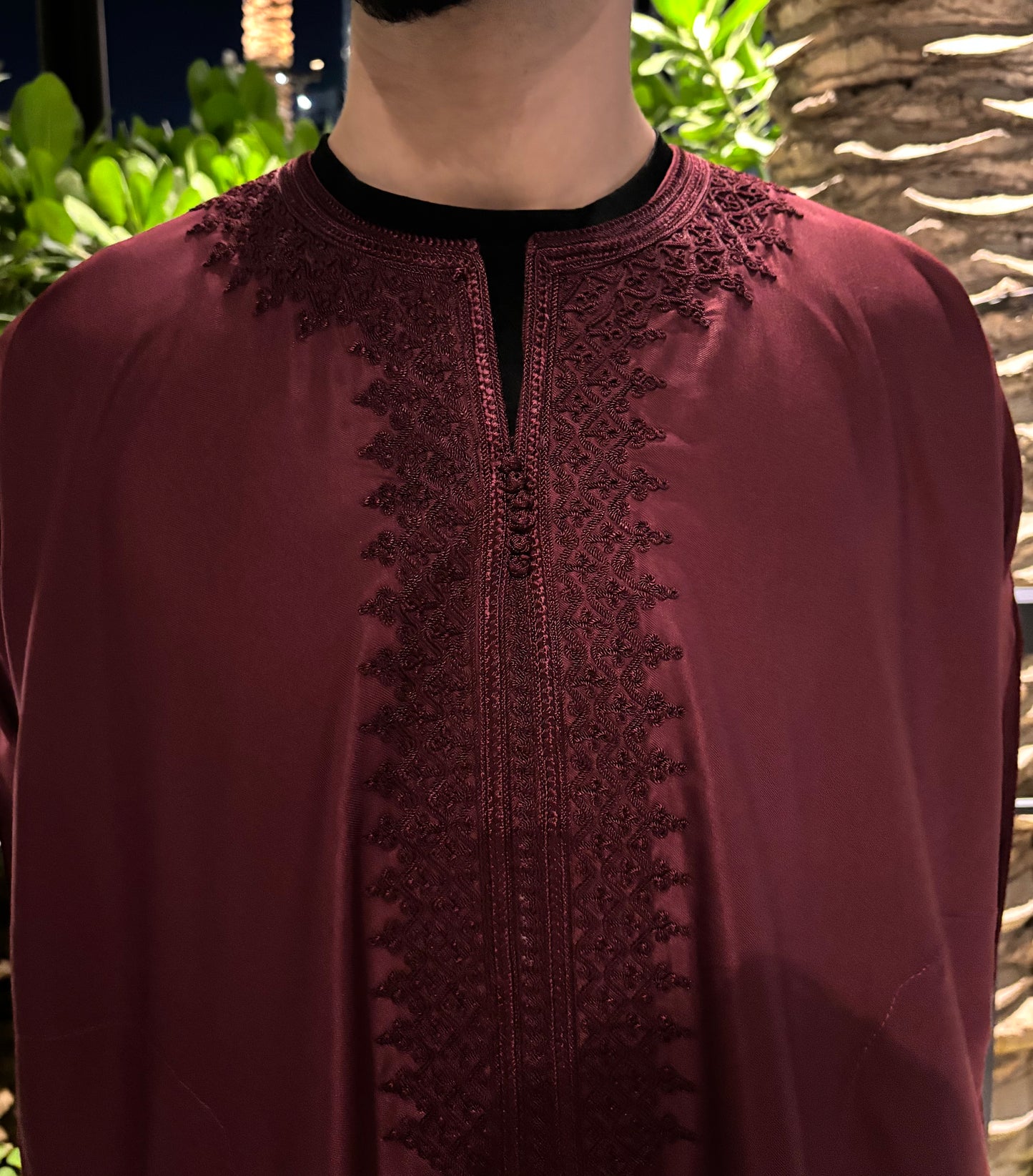 V2. Maroon Moroccan Thobe