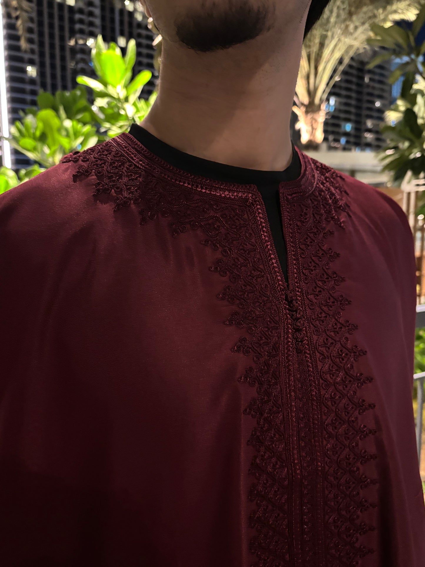 V2. Maroon Moroccan Thobe