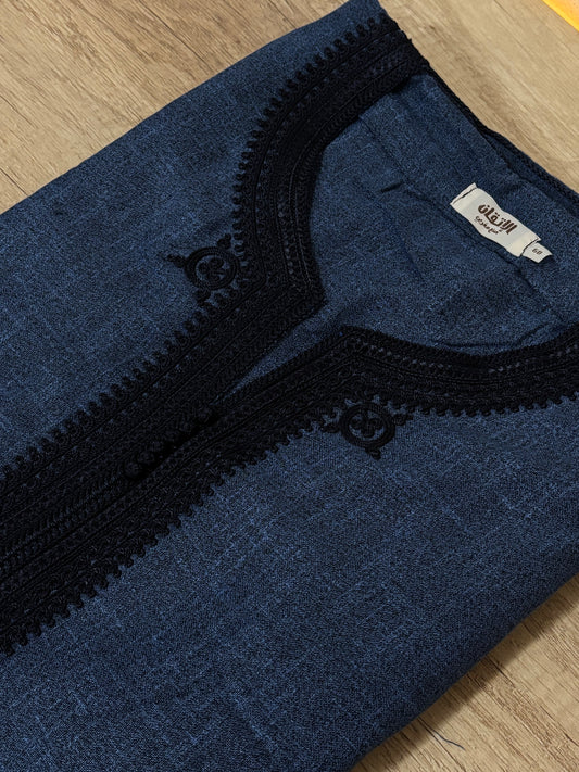 Everyday Navy Blue Moroccan Thobe