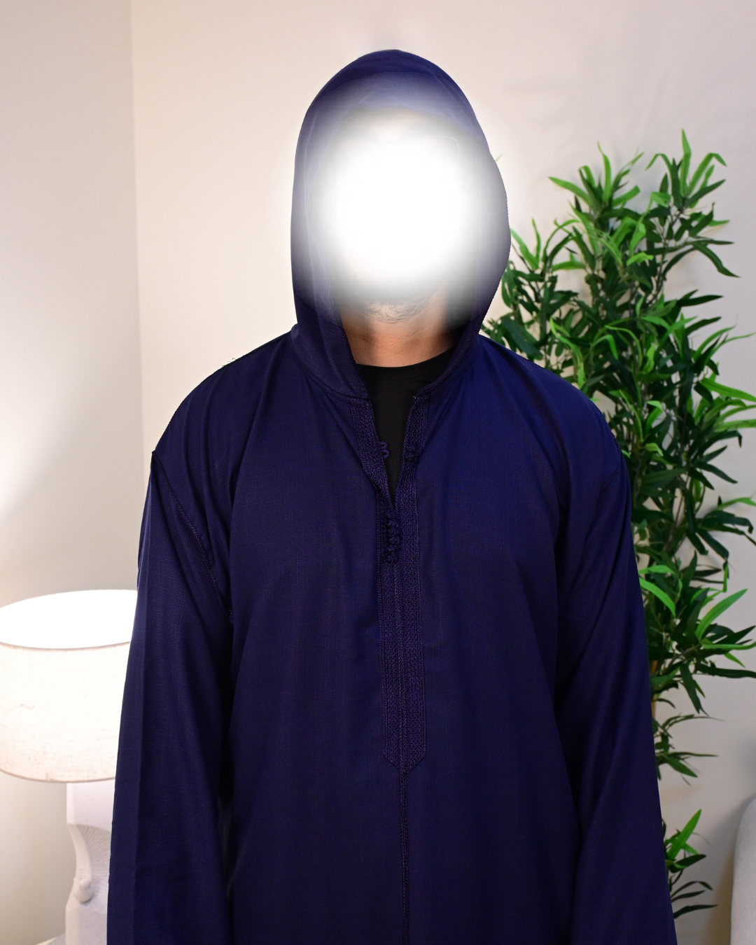 Dark Blue Hooded Moroccan Thobe