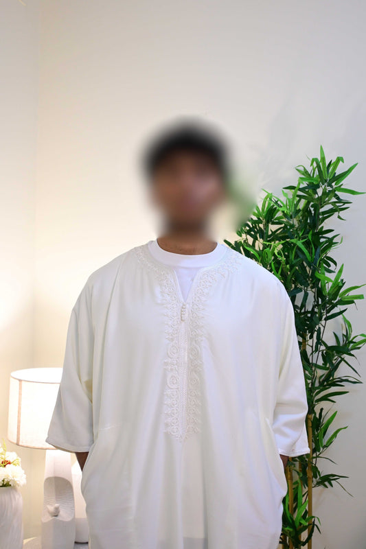 V5. Royal White Moroccan Thobe