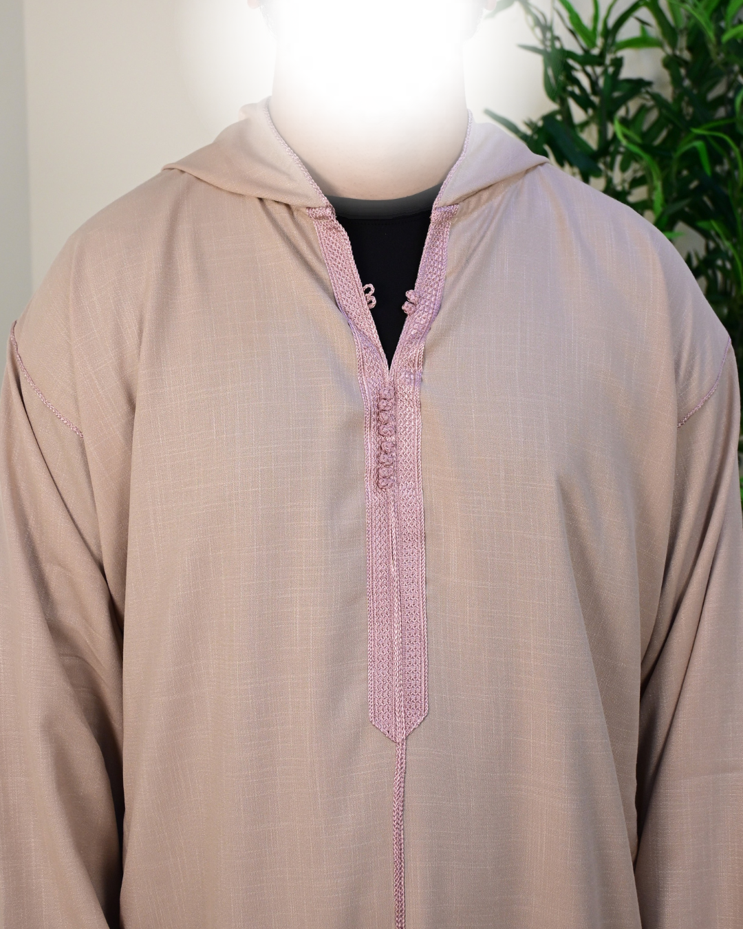 Beige Hooded Moroccan Thobe