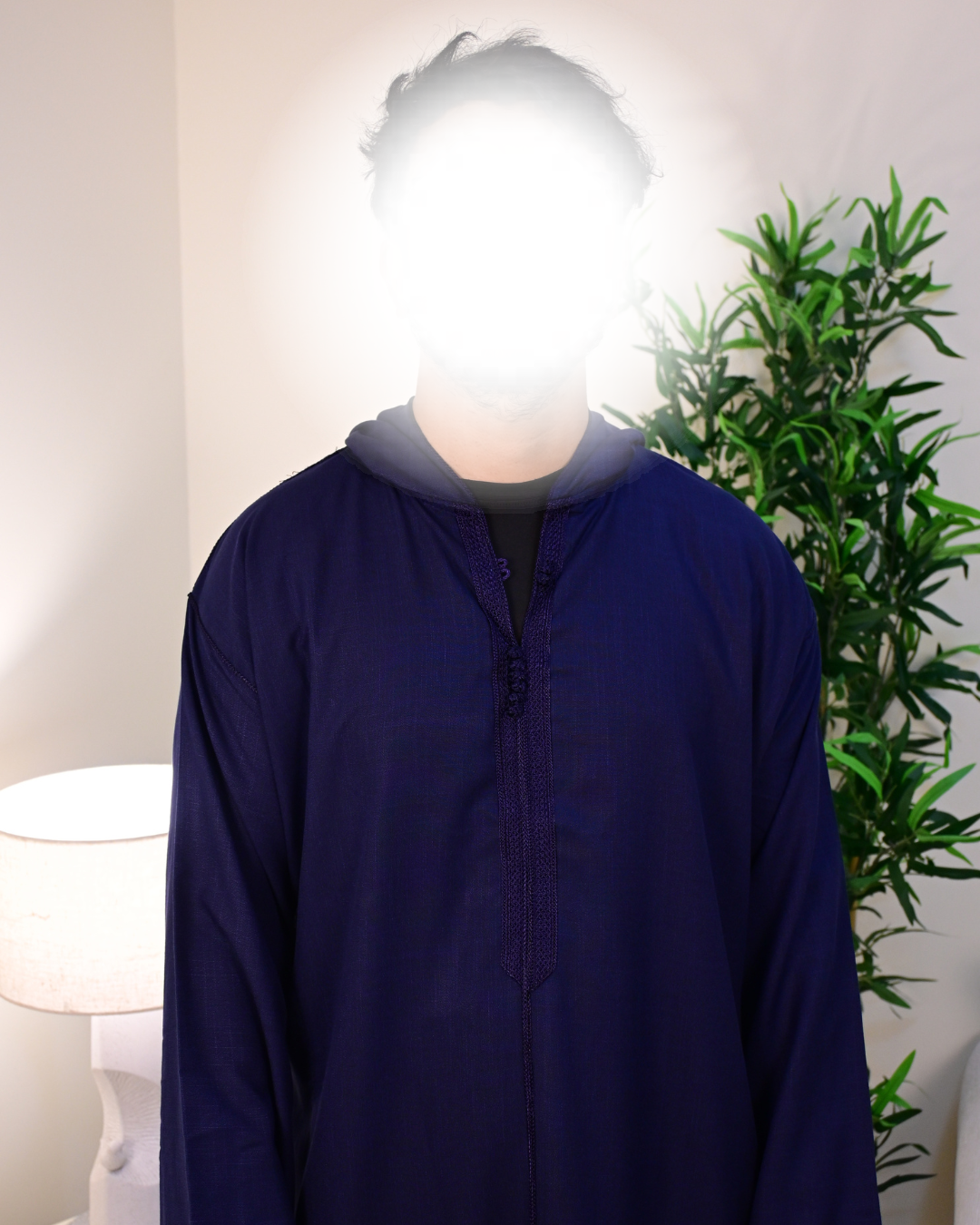 Dark Blue Hooded Moroccan Thobe