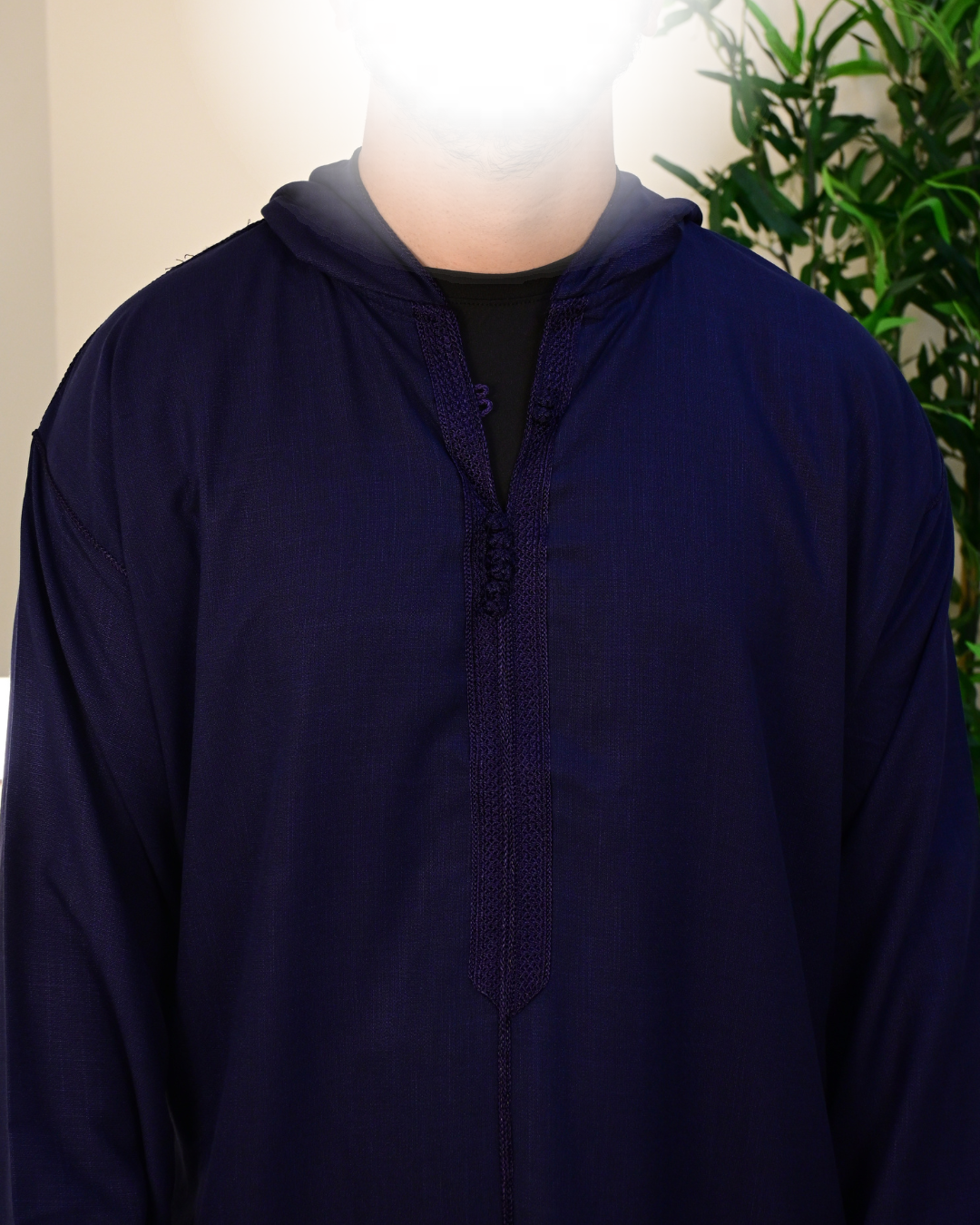 Dark Blue Hooded Moroccan Thobe